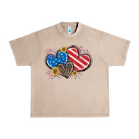 French Oak American Flag heart Urban Heavy Tee - CowGirlArtShop