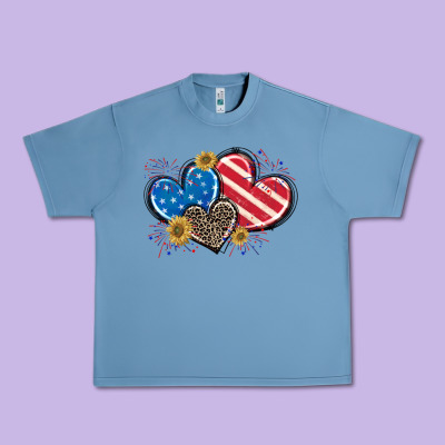 American Flag Heart Urban Heavy Tee Designed By Cowgirlartshop