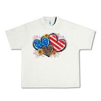 Pistachio American Flag heart Urban Heavy Tee - CowGirlArtShop