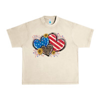 Sandshell American Flag heart Urban Heavy Tee - CowGirlArtShop