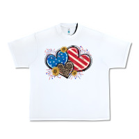 White American Flag heart Urban Heavy Tee - CowGirlArtShop
