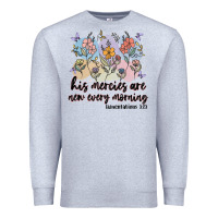 Heather Grey his mercies are new every morning Premium Sweatshirt - MaliasSmallBusiness