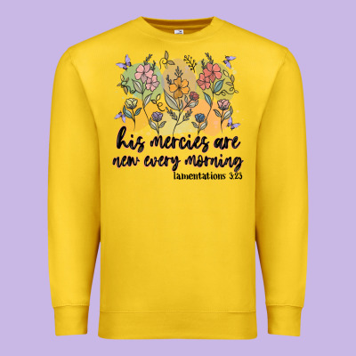 His Mercies Are New Every Morning Premium Sweatshirt Designed By Maliassmallbusiness
