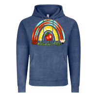 Vintage Denim teacher life with rainbow Vintage Hoodie - texasbilliewilder