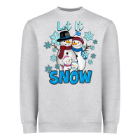 Heather Grey let it snow Heavyweight Sweatshirt - RanaPortraitStore