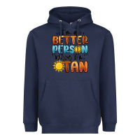 Navy im better person when im tan Heavyweight Hoodie - MaliasSmallBusiness