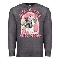 Charcoal Heather roses are red inside i'm dead Premium Sweatshirt - MaliasSmallBusiness