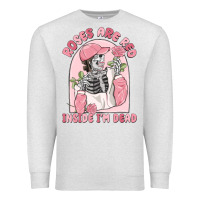 Oatmeal Heather roses are red inside i'm dead Premium Sweatshirt - MaliasSmallBusiness