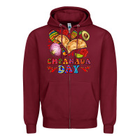 Burgundy empanada day Zipper Hoodie - AdoDesignShop