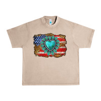 French Oak American flag leopard turquoise gemstone Urban Heavy Tee - Neo Western