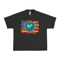 Pigment Black American flag leopard turquoise gemstone Urban Heavy Tee - Neo Western
