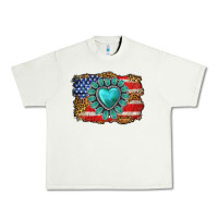 Pistachio American flag leopard turquoise gemstone Urban Heavy Tee - Neo Western