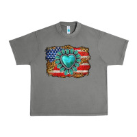 Tornado American flag leopard turquoise gemstone Urban Heavy Tee - Neo Western