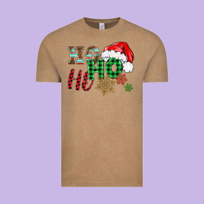 Ho Ho Ho Christmas Vintage Tee Designed By Barkaloodesign