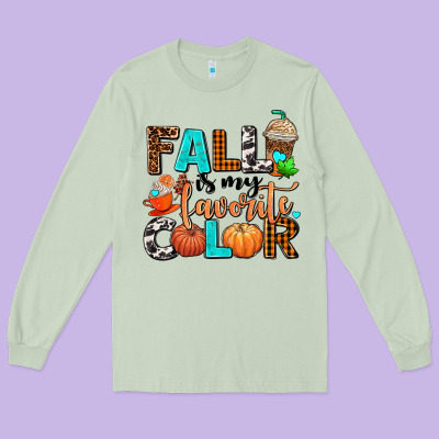 Fall Is My Favorite Color Long Sleeve Tee Designed By Adodesignshop