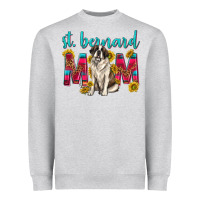 Heather Grey western st bernard mom Heavyweight Sweatshirt - texasbilliewilder