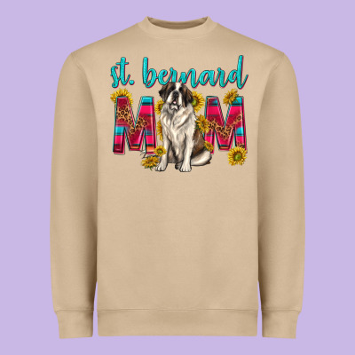 Western St Bernard Mom Heavyweight Sweatshirt Designed By Texasbilliewilder