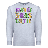 Heather Grey mardi gras cutie Premium Sweatshirt - MaliasSmallBusiness
