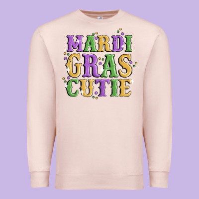 Mardi Gras Cutie Premium Sweatshirt Designed By Maliassmallbusiness