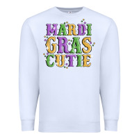 White mardi gras cutie Premium Sweatshirt - MaliasSmallBusiness