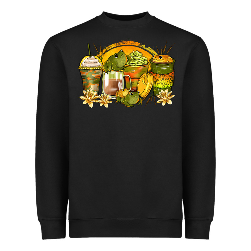Frog Coffee Cups Heavyweight Sweatshirt by Zillion Design Studio | Teevron