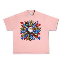 Salmon American flag sunflower Urban Heavy Tee - Neo Western