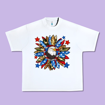 American Flag Sunflower Urban Heavy Tee Designed By Neo Western