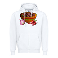 White chilli con carne Zipper Hoodie - AdoDesignShop