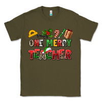 Army Green one merry teacher Classic Tee - AdoDesignShop