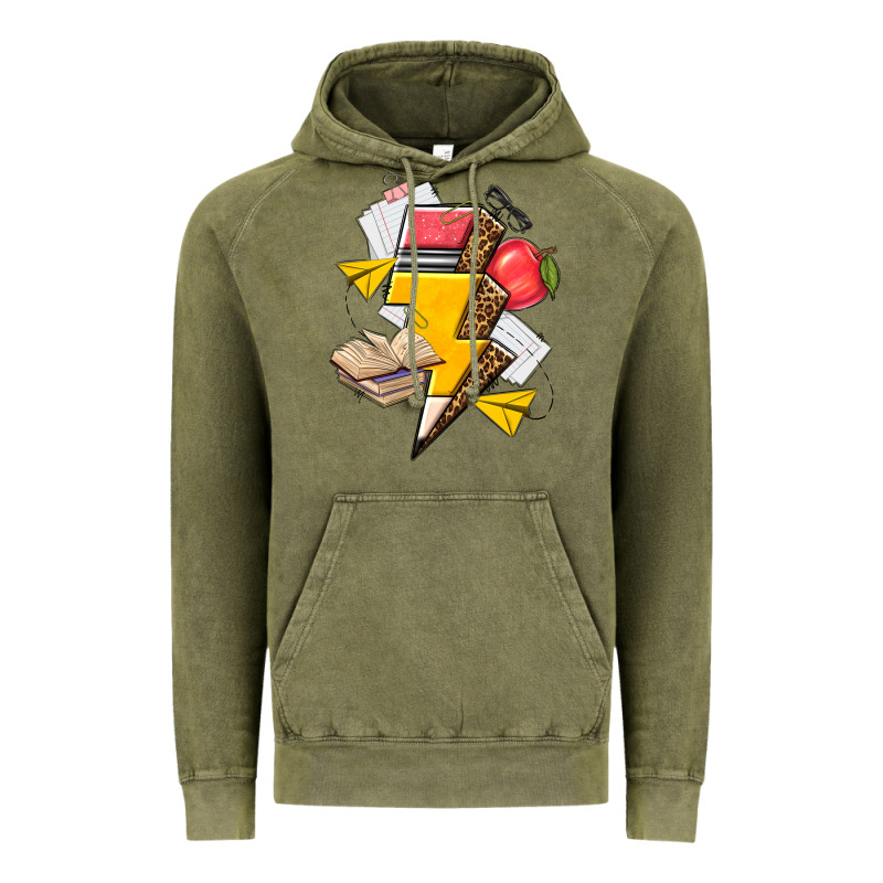 Teacher Lightning Bolt Vintage Hoodie by texasbilliewilder | Teevron