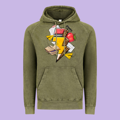 Vintage Hoodie teacher lightning bolt