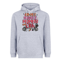 Heather Grey in my muscle mommy era Heavyweight Hoodie - MaliasSmallBusiness