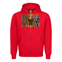 Red saddle sunflower horseshoe cowhide leopard background Zipper Hoodie - Artiststas