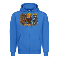 True Royal saddle sunflower horseshoe cowhide leopard background Zipper Hoodie - Artiststas