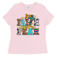 Faith Over Fear With Cross And Sunflowers Ladies Tee | Teevron