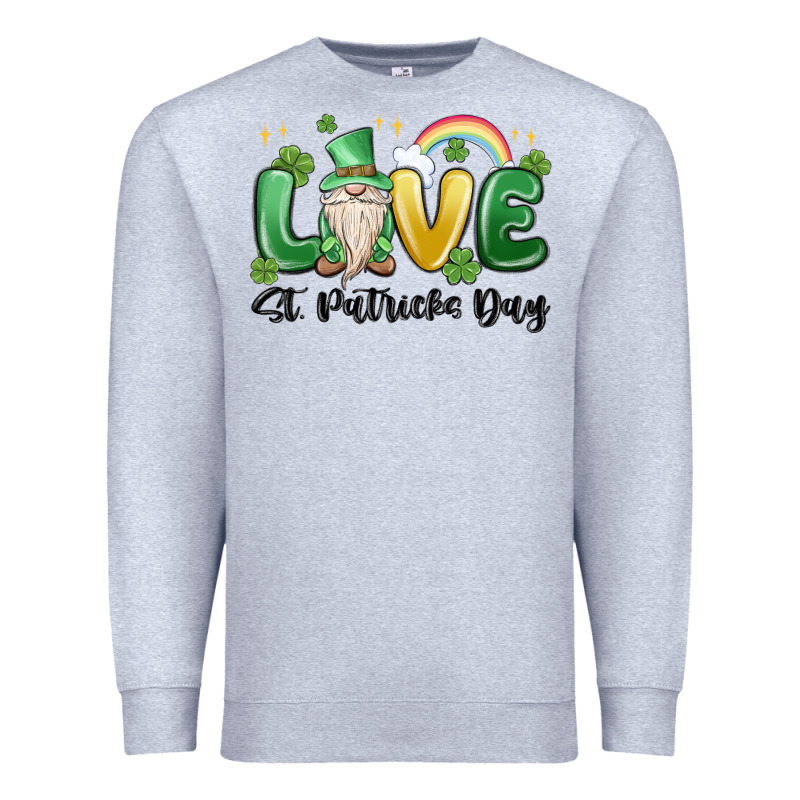 Love St. Patricks Day Gnome Premium Sweatshirt by MaliasSmallBusiness | Teevron