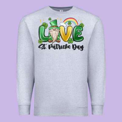 Love St. Patricks Day Gnome Premium Sweatshirt Designed By Maliassmallbusiness