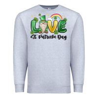 Heather Grey love st. patricks day gnome Premium Sweatshirt - MaliasSmallBusiness