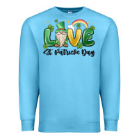 Ocean Blue love st. patricks day gnome Premium Sweatshirt - MaliasSmallBusiness