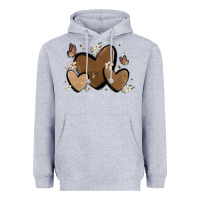 Heather Grey melanin hearts Heavyweight Hoodie - MaliasSmallBusiness