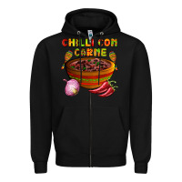 Black chilli con carne  with chilli pepper Zipper Hoodie - AdoDesignShop