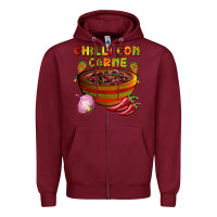Burgundy chilli con carne  with chilli pepper Zipper Hoodie - AdoDesignShop