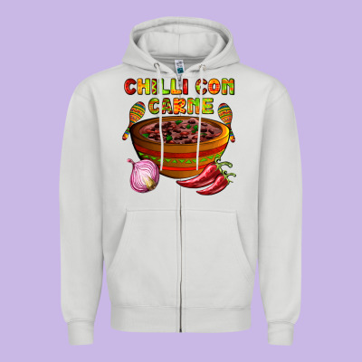 Chilli Con Carne  With Chilli Pepper Zipper Hoodie Designed By Adodesignshop