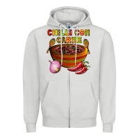 Dove Grey chilli con carne  with chilli pepper Zipper Hoodie - AdoDesignShop