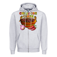 Heather Grey chilli con carne  with chilli pepper Zipper Hoodie - AdoDesignShop