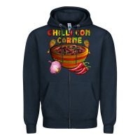 Navy chilli con carne  with chilli pepper Zipper Hoodie - AdoDesignShop
