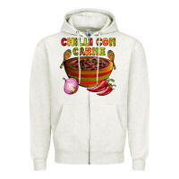 Oatmeal Heather chilli con carne  with chilli pepper Zipper Hoodie - AdoDesignShop