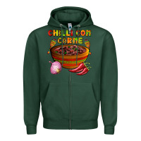 Sports Green chilli con carne  with chilli pepper Zipper Hoodie - AdoDesignShop