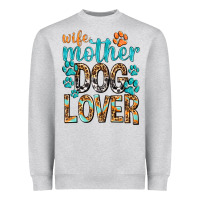 Heather Grey wife mother dog lover with paws Heavyweight Sweatshirt - texasbilliewilder
