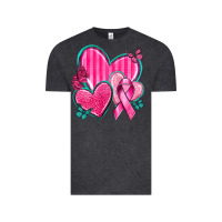 Vintage Black Breast Cancer Hearts Vintage Tee - texasbilliewilder